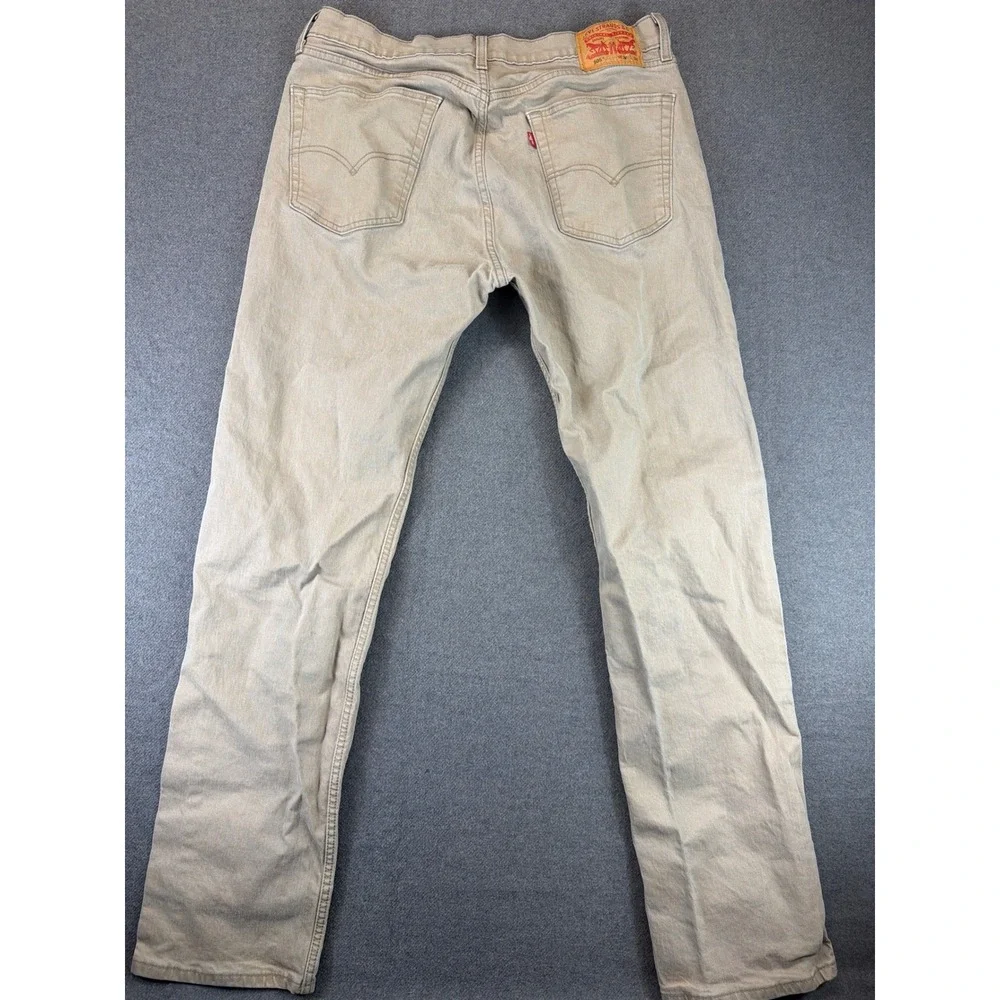 Levi's 505 Regular Fit Jeans Mens‎ 36x34 Tan Khaki Straight Leg Denim Pants